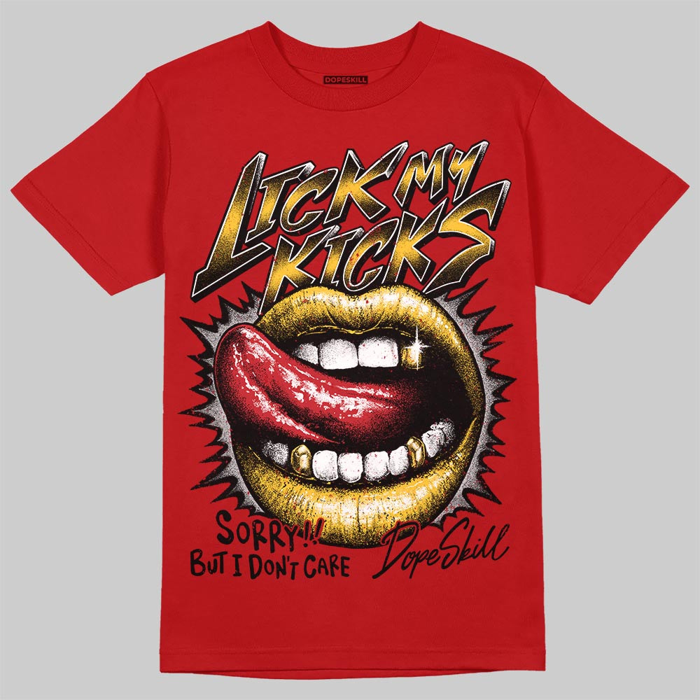 Jordan 14 Retro Ferrari (2025) DopeSkill T-Shirt Lick My Kicks Graphic Streetwear - Red