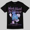 PURPLE Sneakers DopeSkill T-Shirt Work Hard In Silence Graphic Streetwear - Black