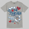 Jordan 12 Retro French Blue (2025) DopeSkill T-Shirt New Love Heals Graphic Streetwear - Gravel