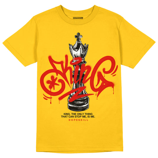 Yellow Sneakers DopeSkill Gold T-shirt King Chess Graphic Streetwear