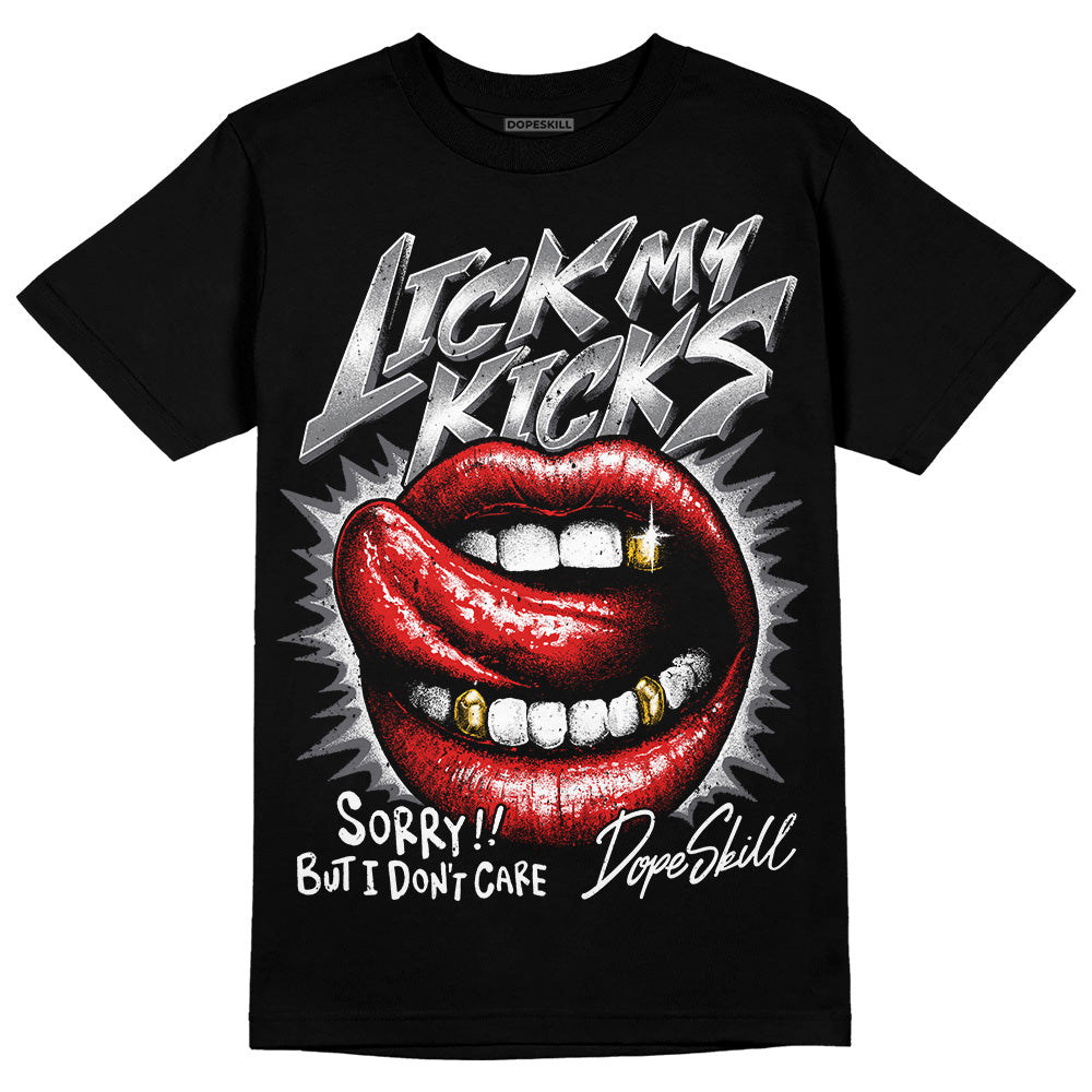 Jordan 4 Retro 'Wet Cement' DopeSkill T-Shirt Lick My Kicks Graphic Streetwear - Black