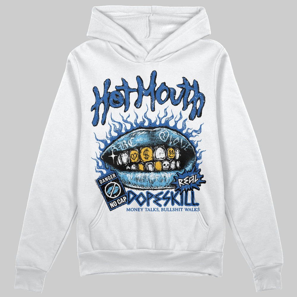 Jordan 12 “Blueberry” DopeSkill Hoodie Sweatshirt Hot Mouth Graphic Streetwear - White