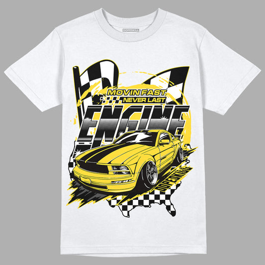 Jordan 4 Tour Yellow Thunder DopeSkill T-Shirt ENGINE Tshirt Graphic Streetwear - White