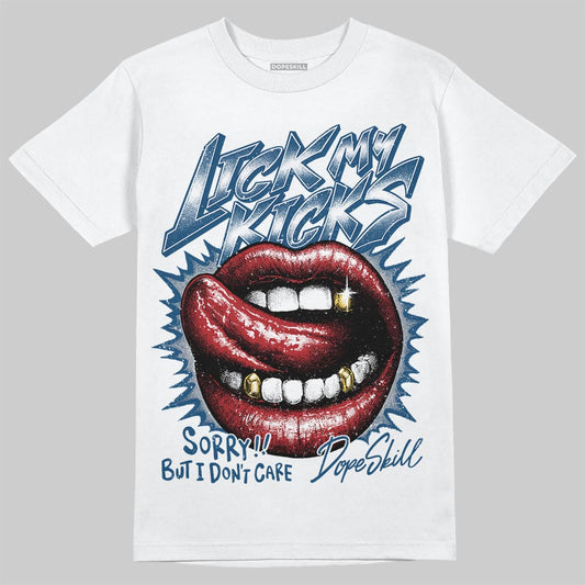 Jordan 12 Retro French Blue (2025) DopeSkill T-Shirt Lick My Kicks Graphic Streetwear - White