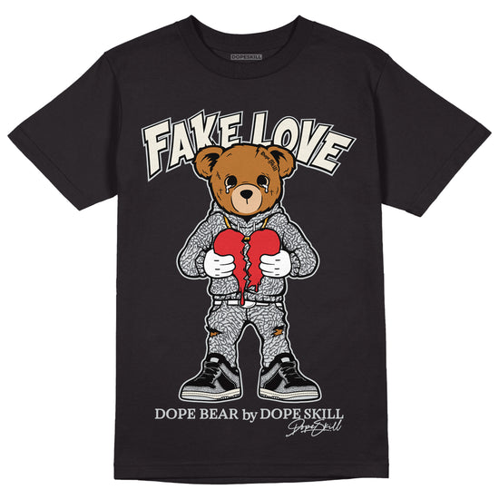 Jordan 1 Retro Low OG Black Cement DopeSkill T-Shirt Fake Love Graphic Streetwear - Black