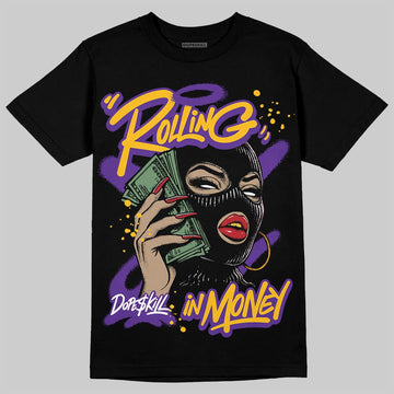 PURPLE Sneakers DopeSkill T-Shirt Rolling in Money Graphic Streetwear - Black
