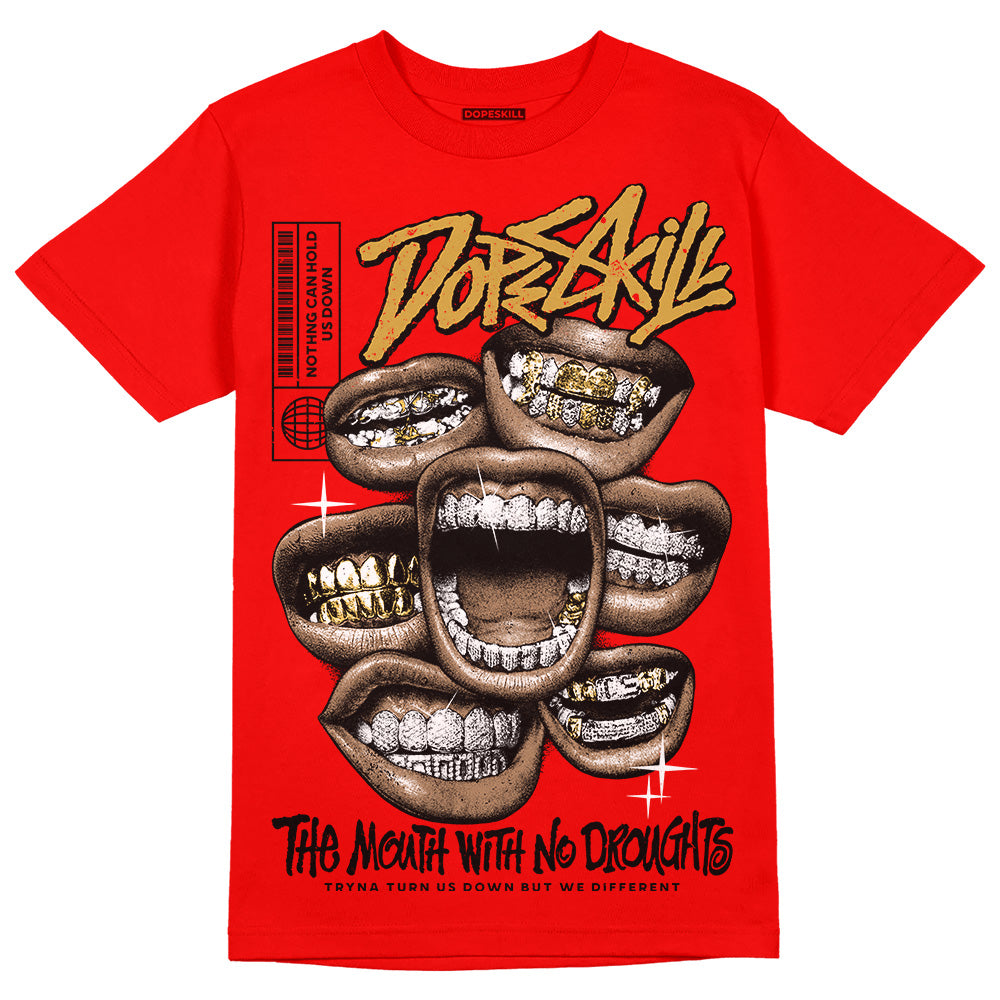 Red Sneakers DopeSkill Red T-Shirt The Mouth With No Droughts Graphic Streetwear