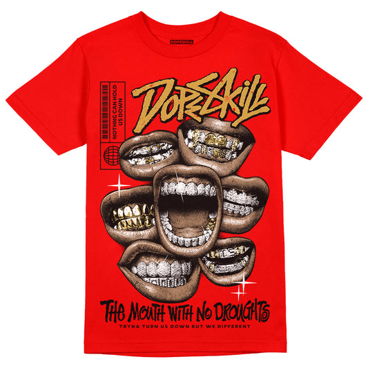 Red Sneakers DopeSkill Red T-Shirt The Mouth With No Droughts Graphic Streetwear