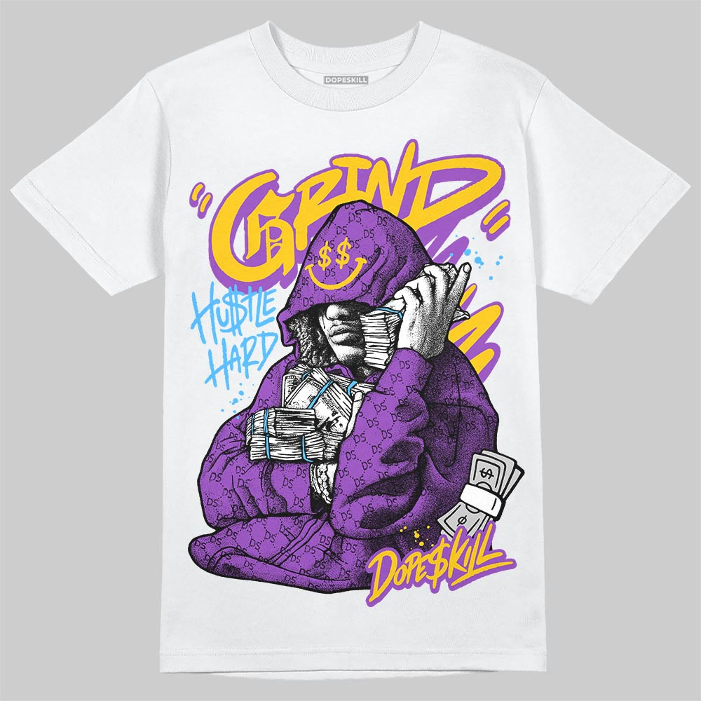 Purple Sneakers DopeSkill T-Shirt Grind Pray Graphic Streetwear - White