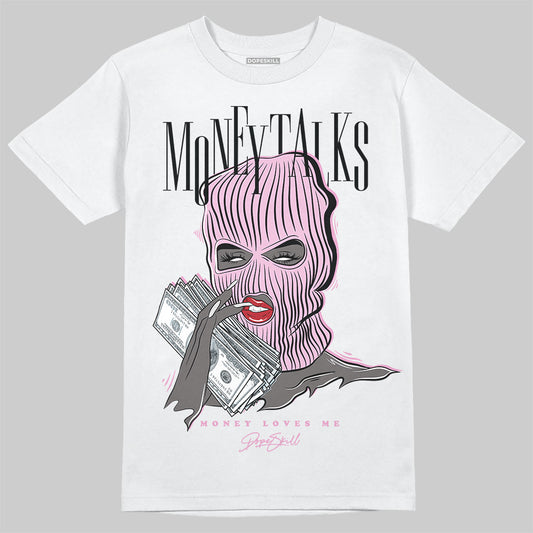 Jordan 4 WMNS “Orchid” DopeSkill T-Shirt Money Talks Graphic Streetwear - White