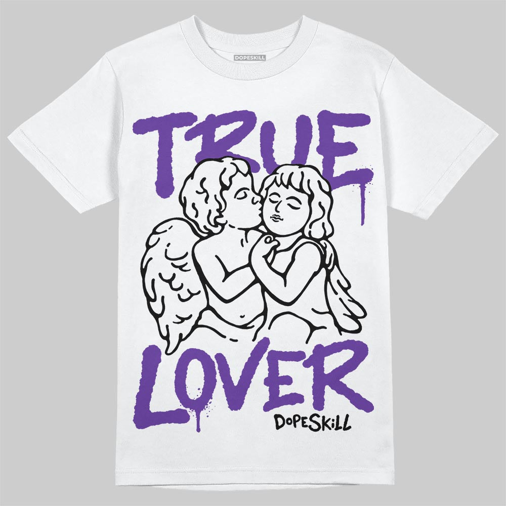PURPLE Sneakers DopeSkill T-Shirt True Lover Graphic Streetwear - White 