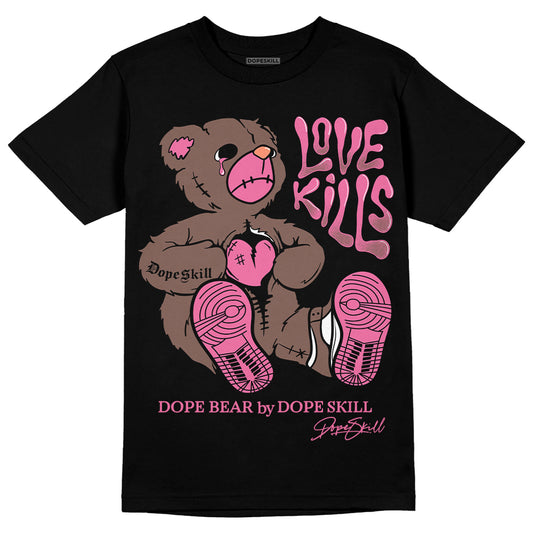 Dunk Low Smokey Mauve Playful Pink DopeSkill T-Shirt Love Kills Graphic Streetwear - Black