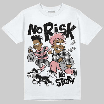 Harris Tweed x Wmns Dunk Low 'Black Phantom' DopeSkill T-Shirt No Risk No Story Graphic Streetwear - White 