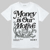 Jordan 4 “Black Cat” (2025) DopeSkill T-Shirt Money Is Our Motive Typo Graphic Streetwear - White