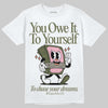 SB Dunk Low Pro x Arts-Rec Skateshop Rust Pink and Rough Green DopeSkill T-Shirt Owe It To Yourself Graphic Streetwear - White