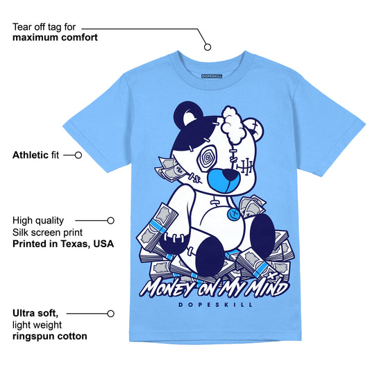 Dunk White Polar Blue DopeSkill University Blue T-shirt MOMM Bear Graphic