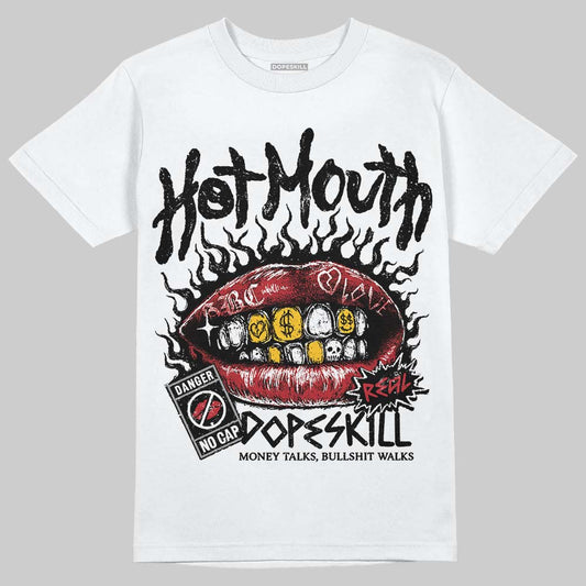 Jordan 14 Retro ‘Black Toe’ DopeSkill T-Shirt Hot Mouth Graphic Streetwear - WHite