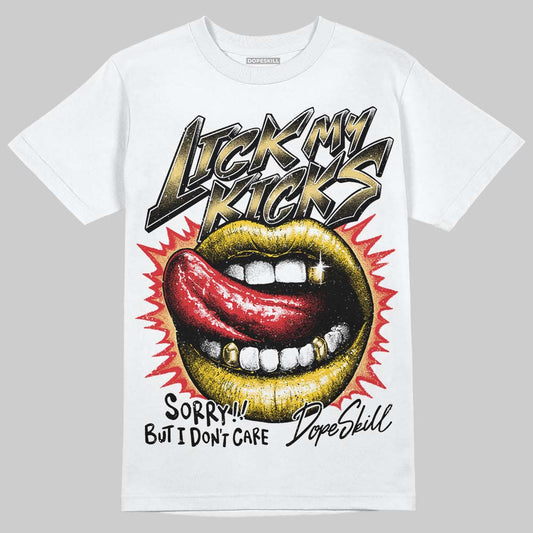 Quai 54 x Air Jordan 1 Retro Low OG Tour Yellow Black DopeSkill T-Shirt Lick My Kicks Graphic Streetwear - White 