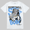 Jordan 5 Black University Blue DopeSkill T-Shirt Stay It Busy Graphic Streetwear - White