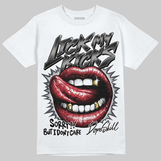 Jordan 3 Retro Black Cat DopeSkill T-Shirt Lick My Kicks Graphic Streetwear - White