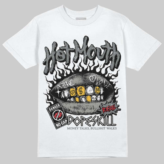 Jordan 9 Cool Grey DopeSkill T-Shirt Hot Mouth Graphic Streetwear - White