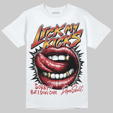 Jordan 14 Retro Ferrari (2025) DopeSkill T-Shirt Lick My Kicks Graphic Streetwear - White