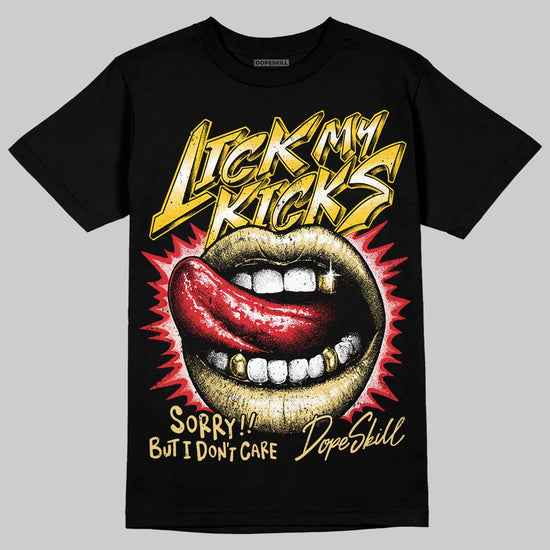 Quai 54 x Air Jordan 1 Retro Low OG Tour Yellow Black DopeSkill T-Shirt Lick My Kicks Graphic Streetwear - Black