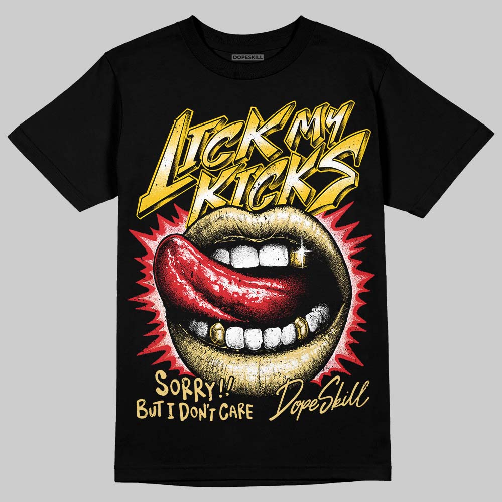 Quai 54 x Air Jordan 1 Retro Low OG Tour Yellow Black DopeSkill T-Shirt Lick My Kicks Graphic Streetwear - Black