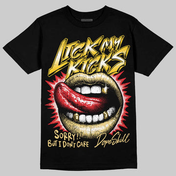 Quai 54 x Air Jordan 1 Retro Low OG Tour Yellow Black DopeSkill T-Shirt Lick My Kicks Graphic Streetwear - Black