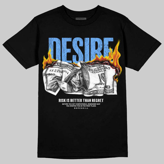 Jordan 5 Black University Blue DopeSkill T-Shirt Desire Graphic Streetwear - black