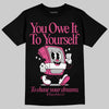 Asics Gel-1130 Pink Glo/ Black DopeSkill T-Shirt Owe It To Yourself Graphic Streetwear - Black