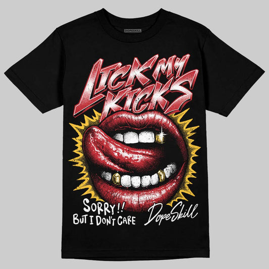 Jordan 14 Retro Ferrari (2025) DopeSkill T-Shirt Lick My Kicks Graphic Streetwear - Black