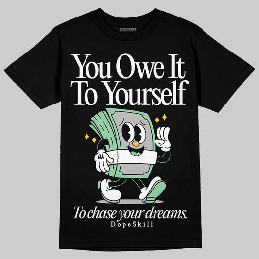 Asics Gel-Kayano 12.1 White/Menthol DopeSkill T-Shirt Owe It To Yourself Graphic Streetwear - Black