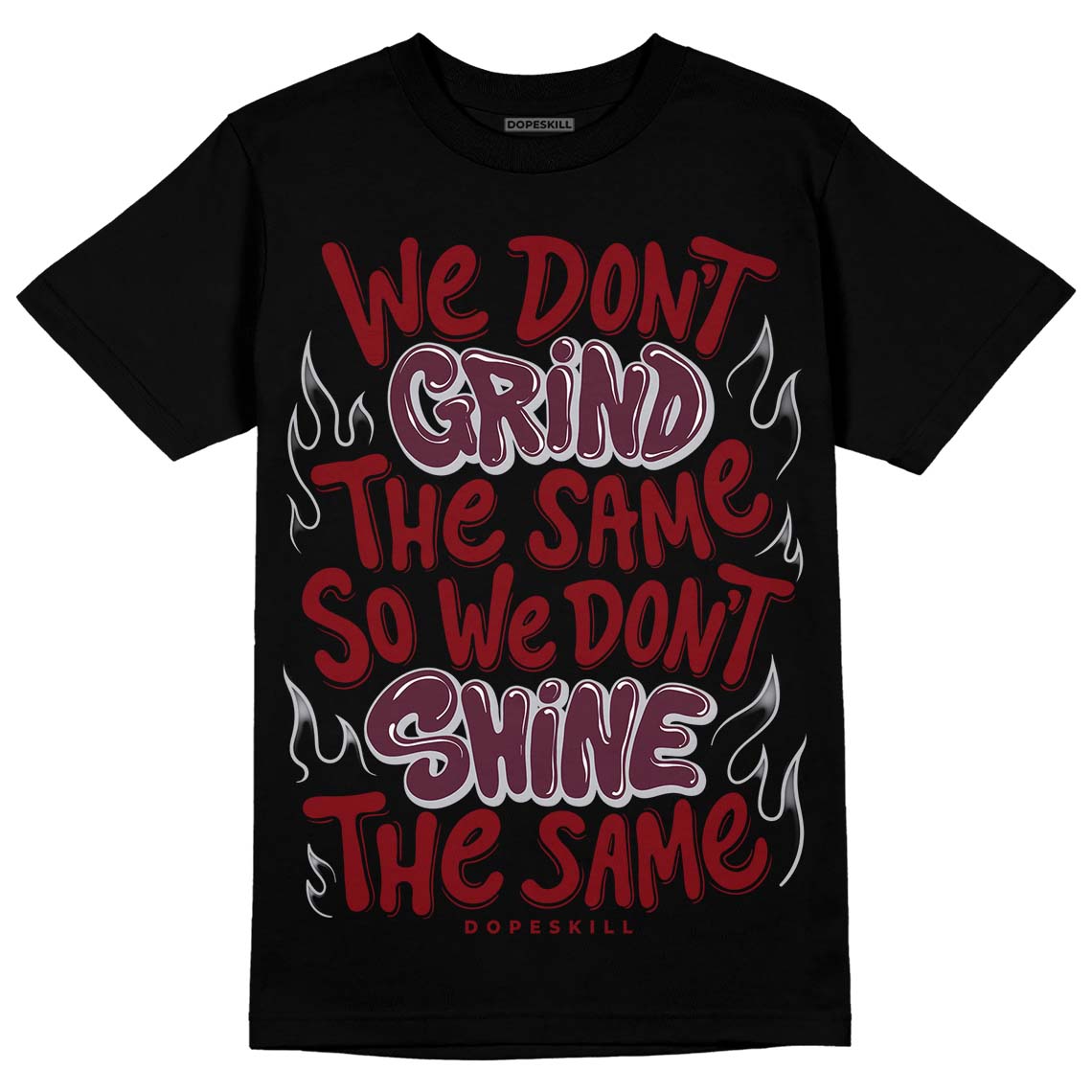 Jordan 5 Retro Burgundy (2023) DopeSkill T-Shirt Grind Shine Graphic Streetwear - Black