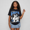 Black University Blue 5s DopeSkill Oversize Print T-Shirt Real Ones Choose Loyalty Graphic