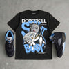 Black University Blue 5s DopeSkill T-Shirt Stay It Busy Graphic