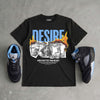 Black University Blue 5s DopeSkill T-Shirt Desire Graphic