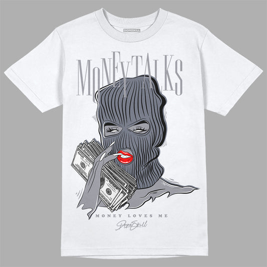 Jordan 14 Retro 'Stealth' DopeSkill T-Shirt Money Talks Graphic Streetwear - White