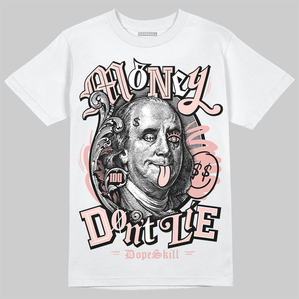 Lanvin Leather Curb Glitter Pale Pink DopeSkill T-Shirt Money Don't Lie Graphic Streetwear  - White