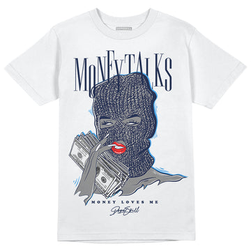 Jordan Spiz’ike Low “White/Obsidian” DopeSkill T-Shirt Money Talks Graphic Streetwear - White