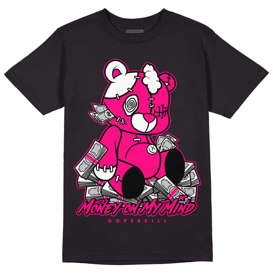 Jordan 1 Low GS “Fierce Pink” Dopeskill T-Shirt MOMM Bear Graphic Streetwear - Black