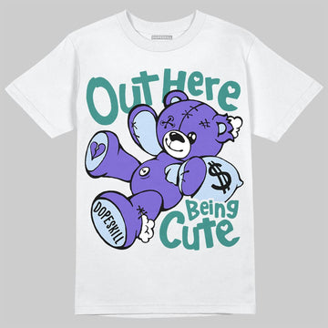 Jordan 5 Grape DopeSkill T-Shirt Out Here Being Cute Graphic Streetwear - White 