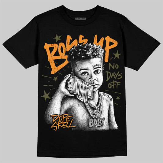 Jordan 5 Olive DopeSkill T-Shirt Boss Up Graphic Streetwear - Black