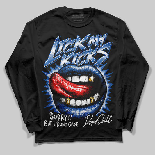 Jordan 12 “Blueberry” DopeSkill Long Sleeve T-Shirt Lick My Kicks Graphic Streetwear - Black