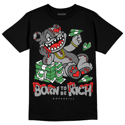 Grey Sneakers DopeSkill T-shirt Born To Be Rich Graphic Streetwear - Black