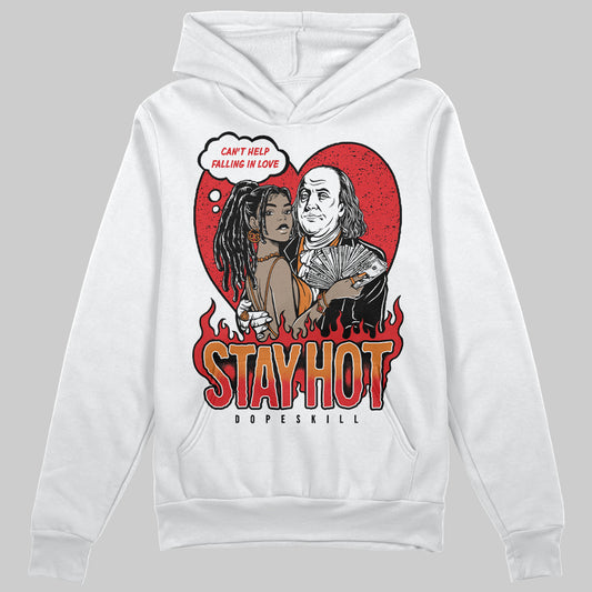 Jordan 4 Retro Red Cement DopeSkill Hoodie Sweatshirt Stay Hot Graphic Streetwear - White