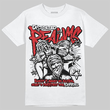 Jordan 4 Retro Red Cement DopeSkill T-Shirt Distorted Realms Graphic Streetwear - White
