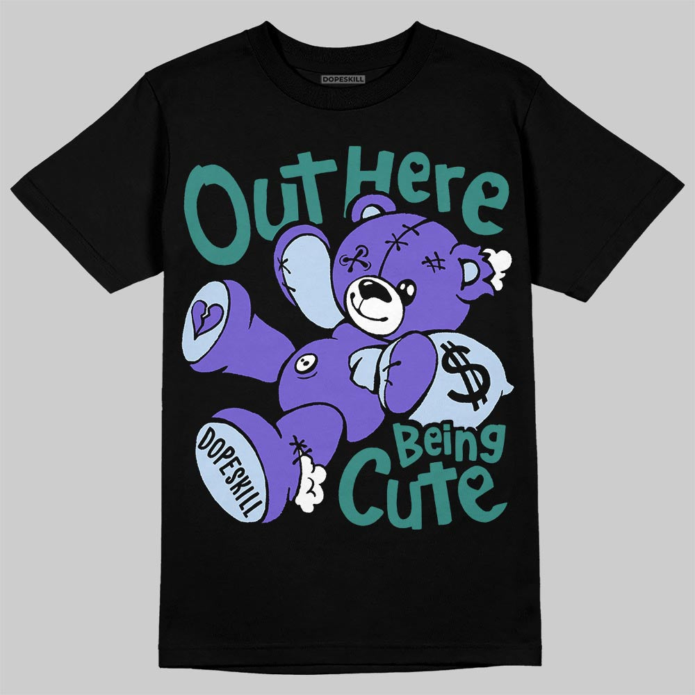 Jordan 5 Grape DopeSkill T-Shirt Out Here Being Cute Graphic Streetwear - Black