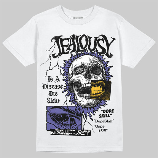 Jordan 4 Retro Lakers DopeSkill T-Shirt Jealousy Graphic Streetwear - White