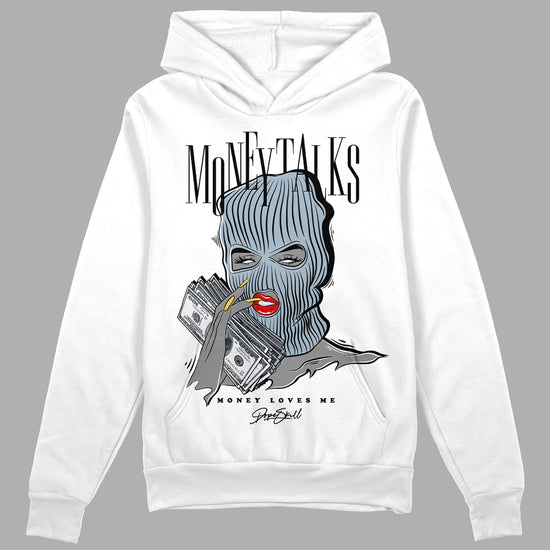 Jordan 13 “Blue Grey” DopeSkill Hoodie Sweatshirt Money  Talks Graphic Streetwear - White 